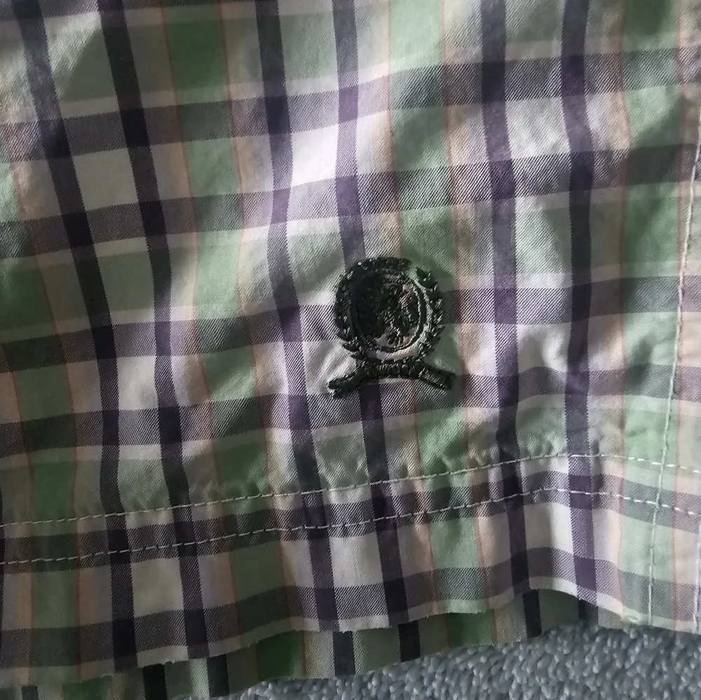 Tommy Hilfiger Men’s Plaid Lounge Swim Shorts Size L Drawstring Elastic Waist